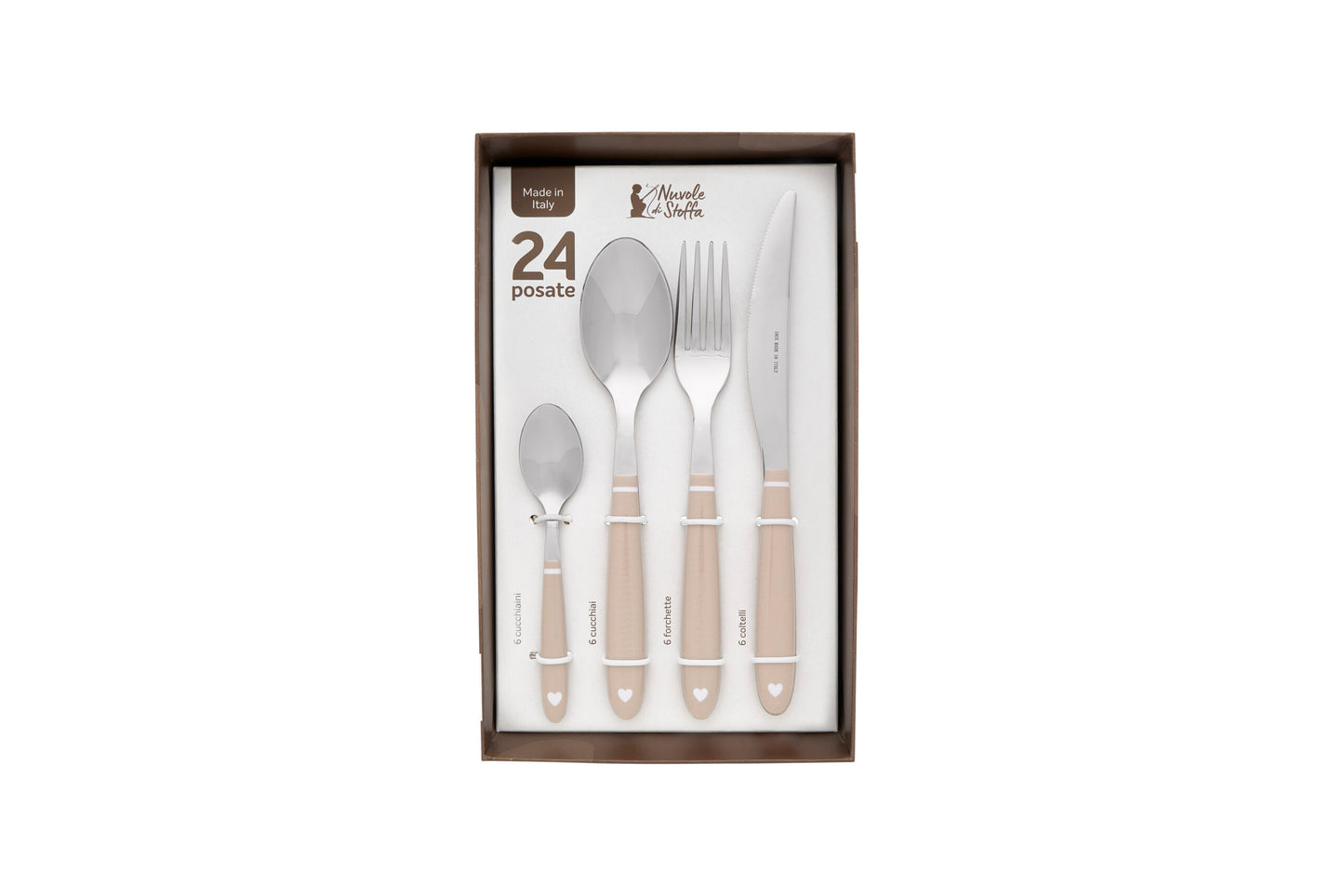 Set 24 posate Demetra beige