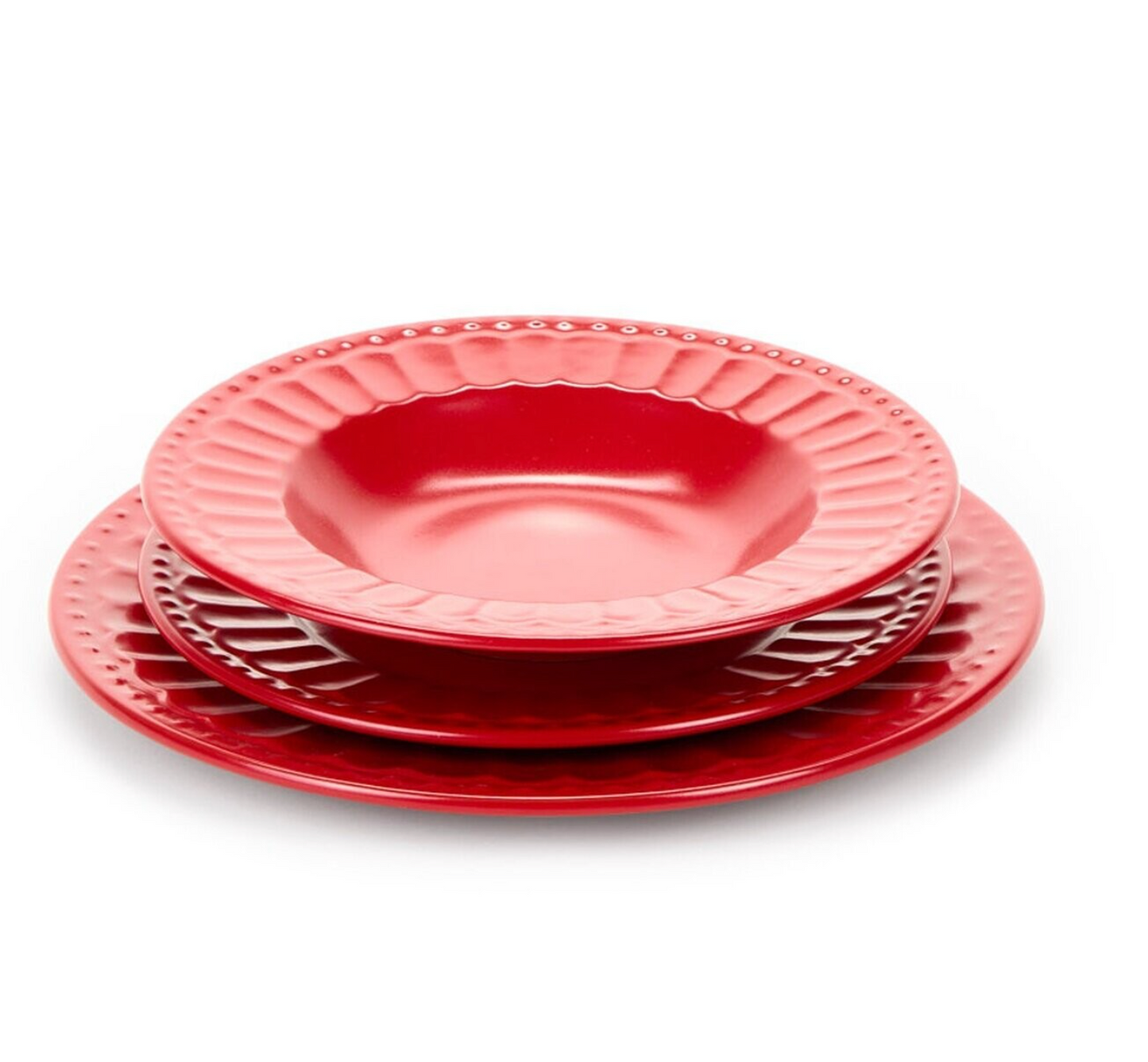 Set piatti rosso opaco